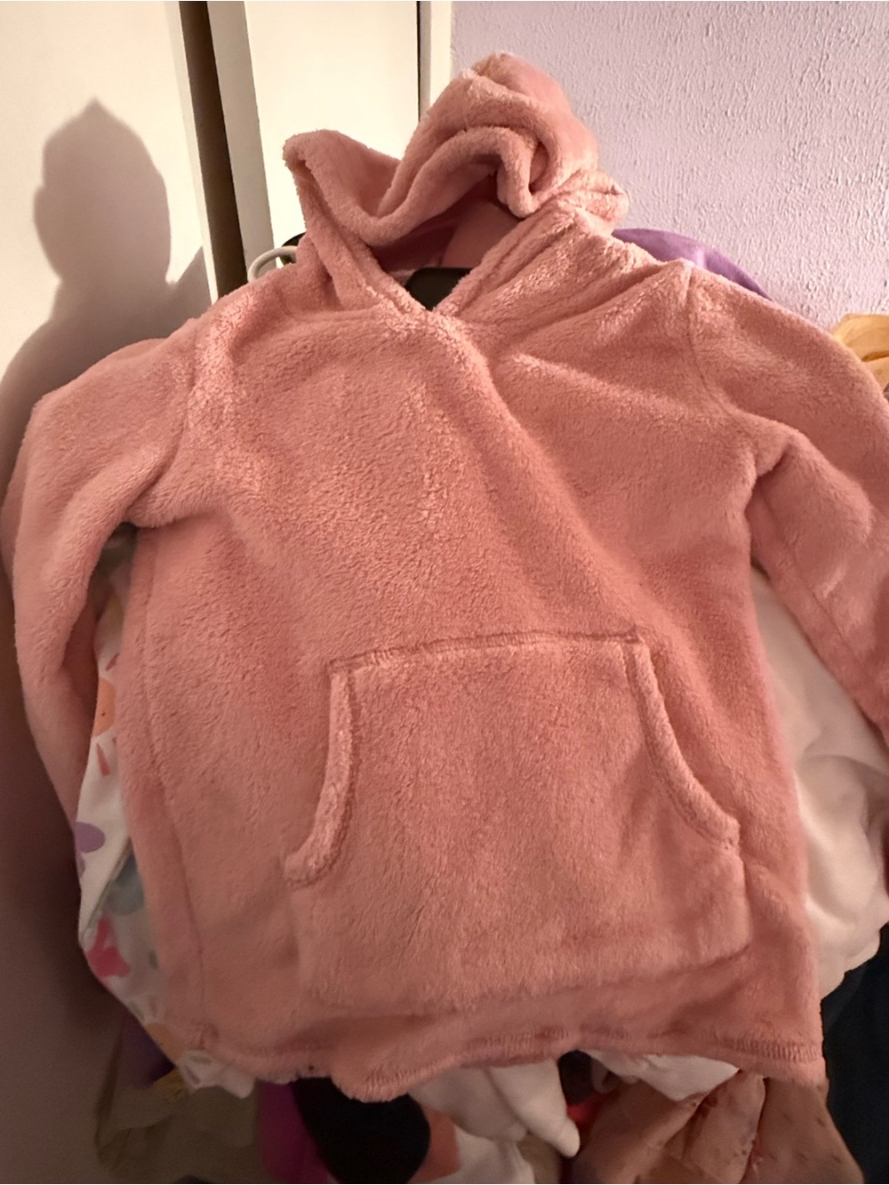 Carter's Plush Hooded Pullover in Dusty Pink